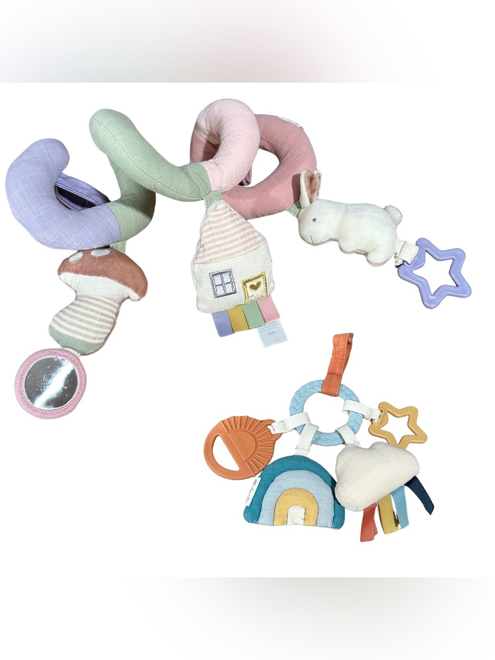 Itzy Ritzy Spiral Car Seat & Stroller Activity Toy & Teether Toy Bundle
